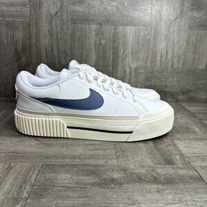 Nike Court Legacy Lift Women's size 9.5 White Blue Causal Shoes DM7590-104